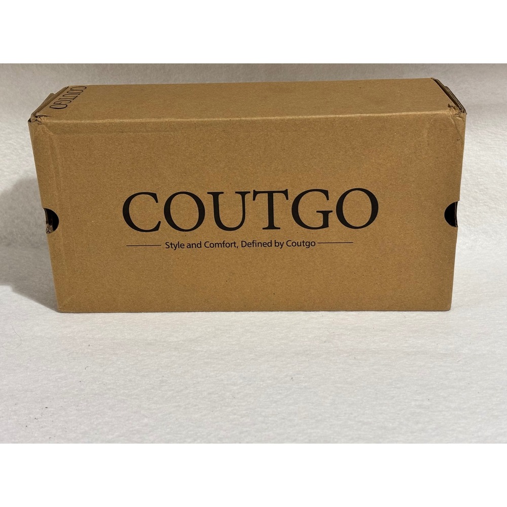 Coutgo Womens White Patent Mary Jane Square Toe Slingback Block Heel Pumps 9.5